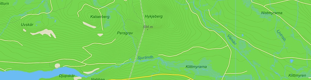 Kartklipp från trakten kring Älvdalen